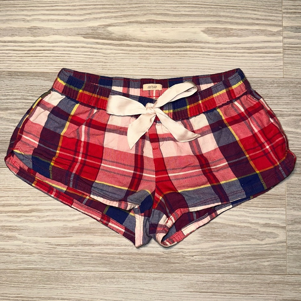 aerie Plaid Boxer Sleep Short